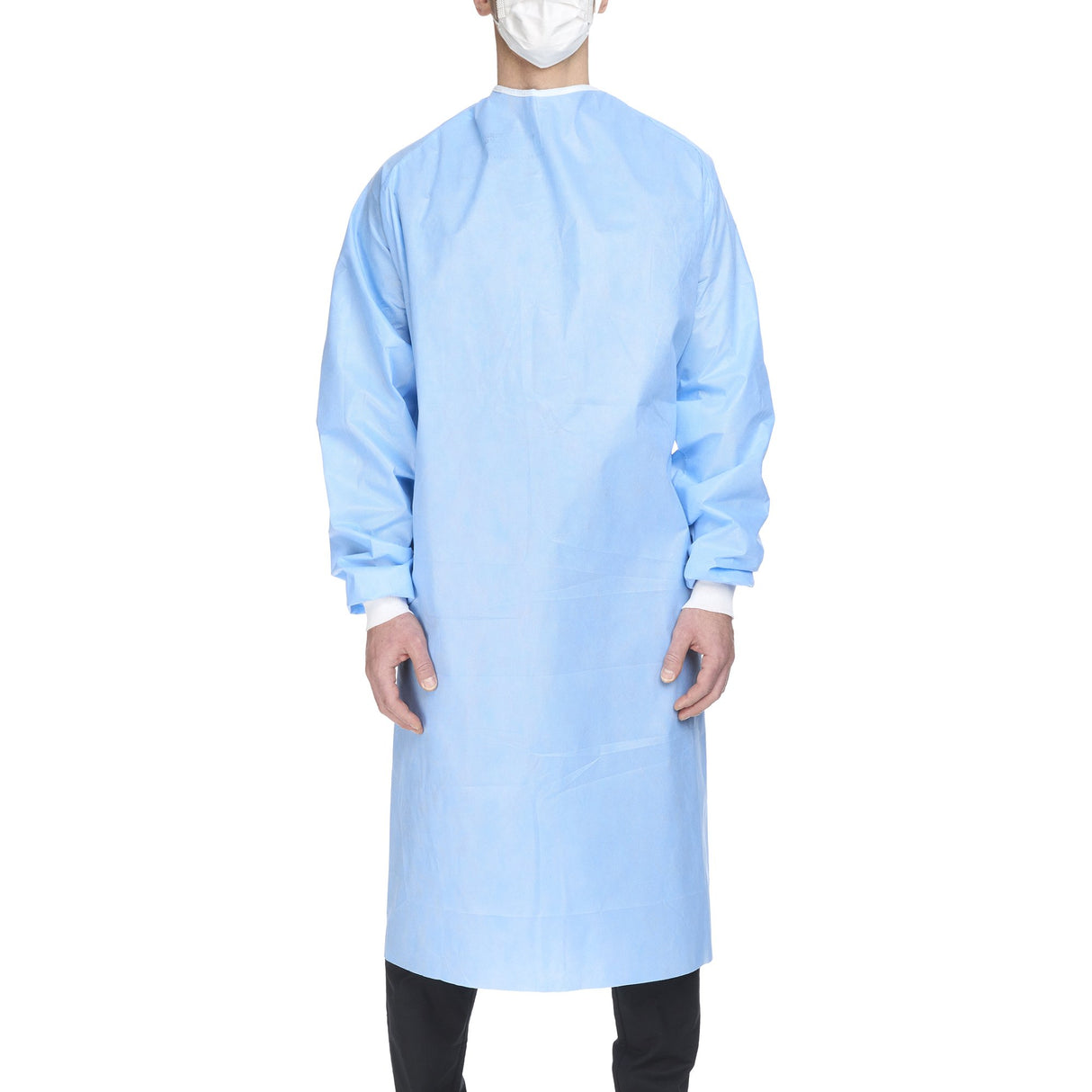 Non-Reinforced Surgical Gown with Towel Halyard Basics X-Large Blue Sterile Disposable - BeHope