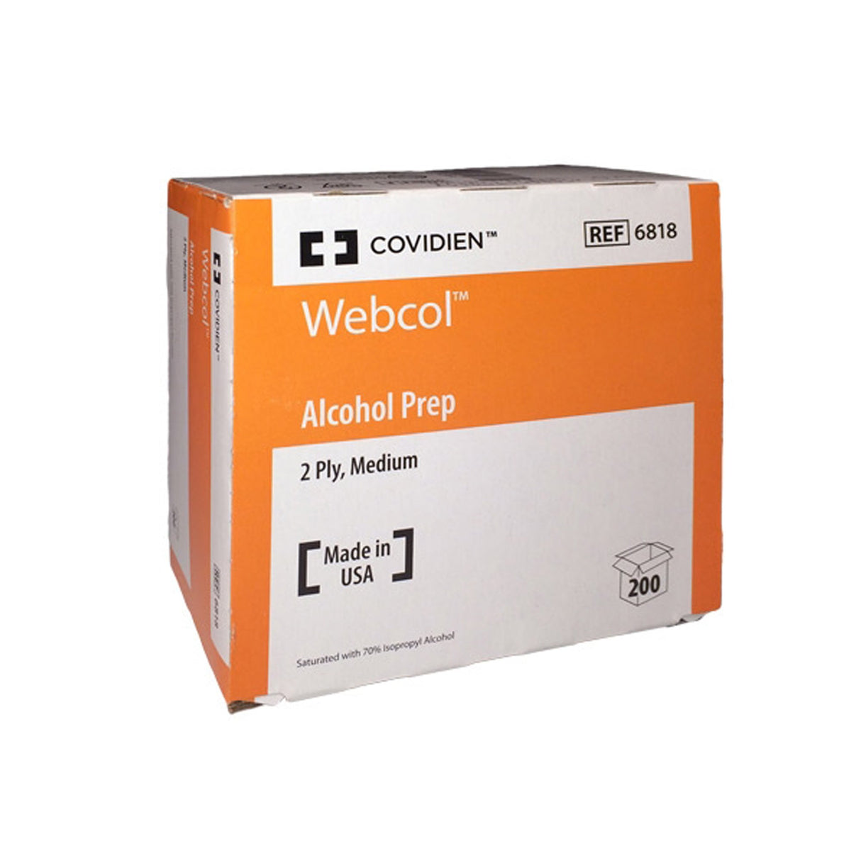Alcohol Prep Pad Webcol™ 70% Strength Isopropyl Alcohol Individual Packet Medium Sterile - BeHope