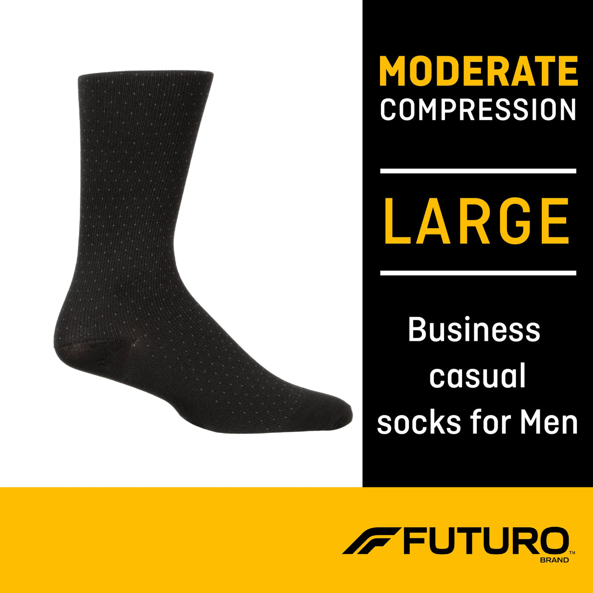Compression Socks 3M™ Futuro™ Calf High Large Black Closed Toe - BeHope
