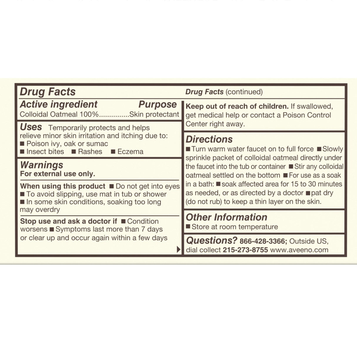 Bath Additive Aveeno® 1.5 oz. Individual Packet Unscented Powder - BeHope