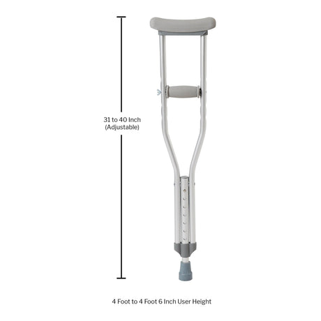 Underarm Crutches McKesson Pediatric 4 Foot to 4 Foot 6 Inch User Height Aluminum Frame 175 lbs. Weight Capacity - BeHope