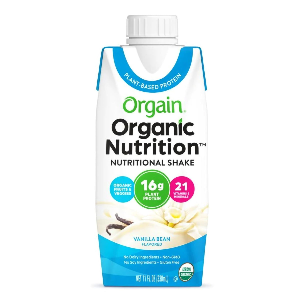 Oral Supplement Organic Nutrition™ Vegan Vanilla Bean Flavor Liquid 11 oz. Carton - BeHope