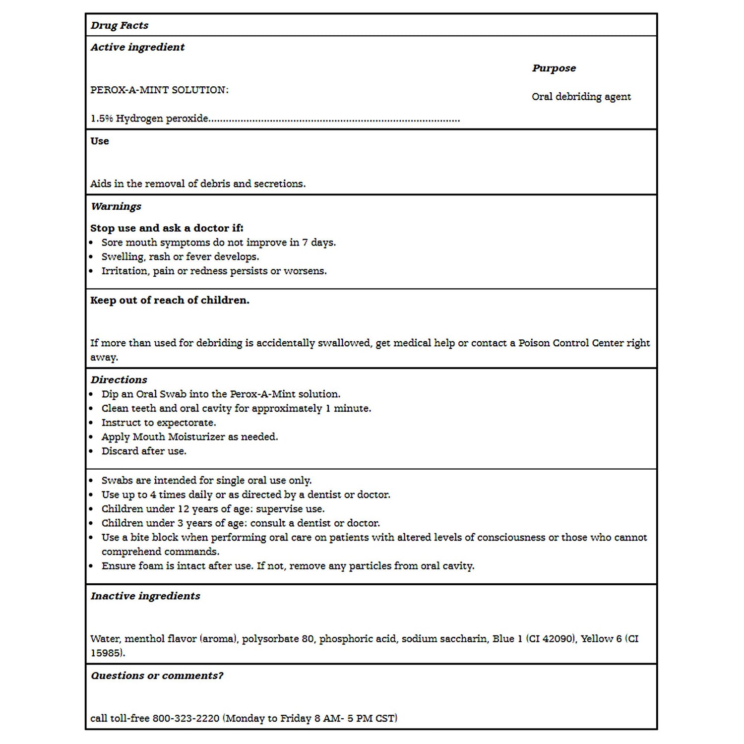 Oral Swab Kit Toothette® NonSterile