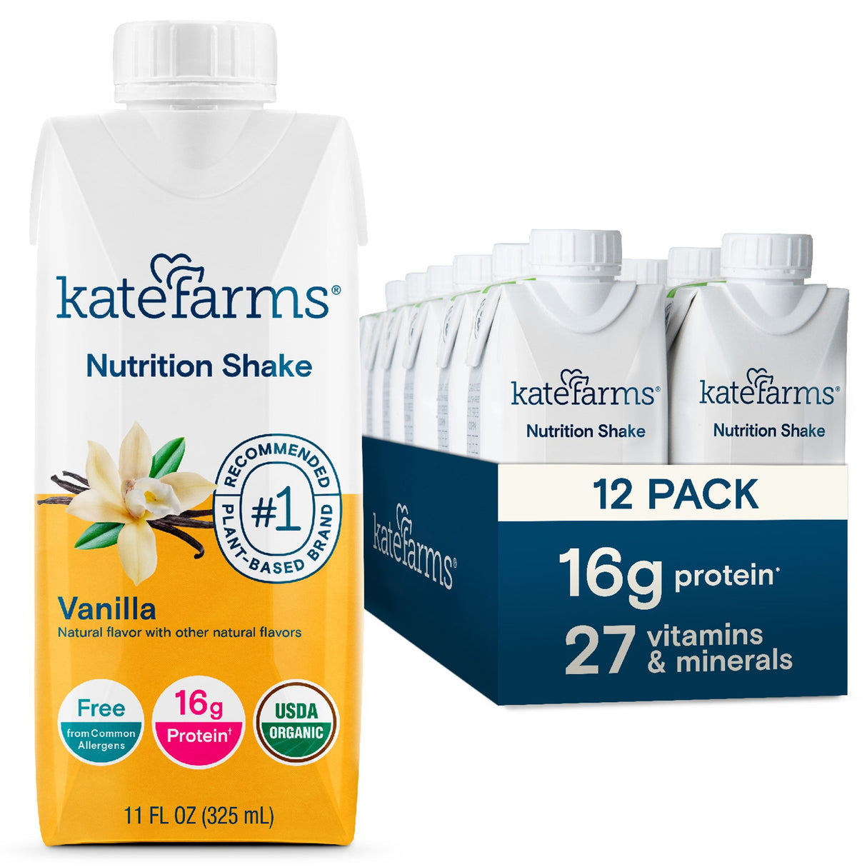 Oral Supplement Kate Farms Nutrition Shake Vanilla Flavor Liquid 11 oz. Carton - BeHope