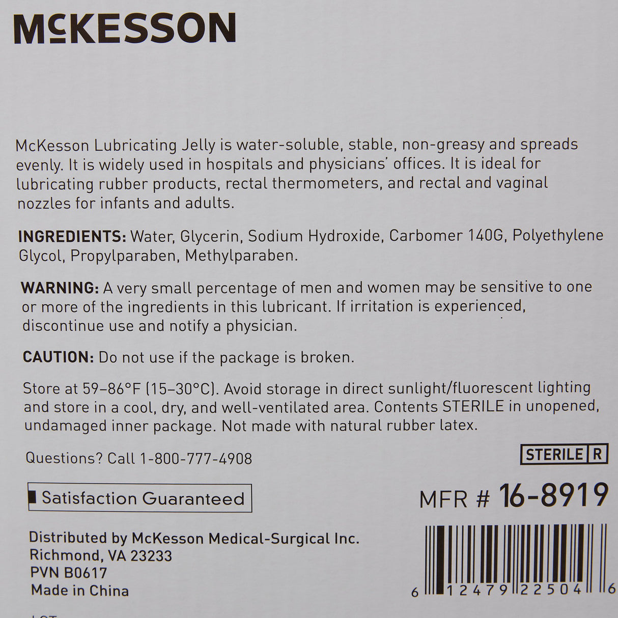 Lubricating Jelly McKesson 4 oz. Tube Sterile - BeHope