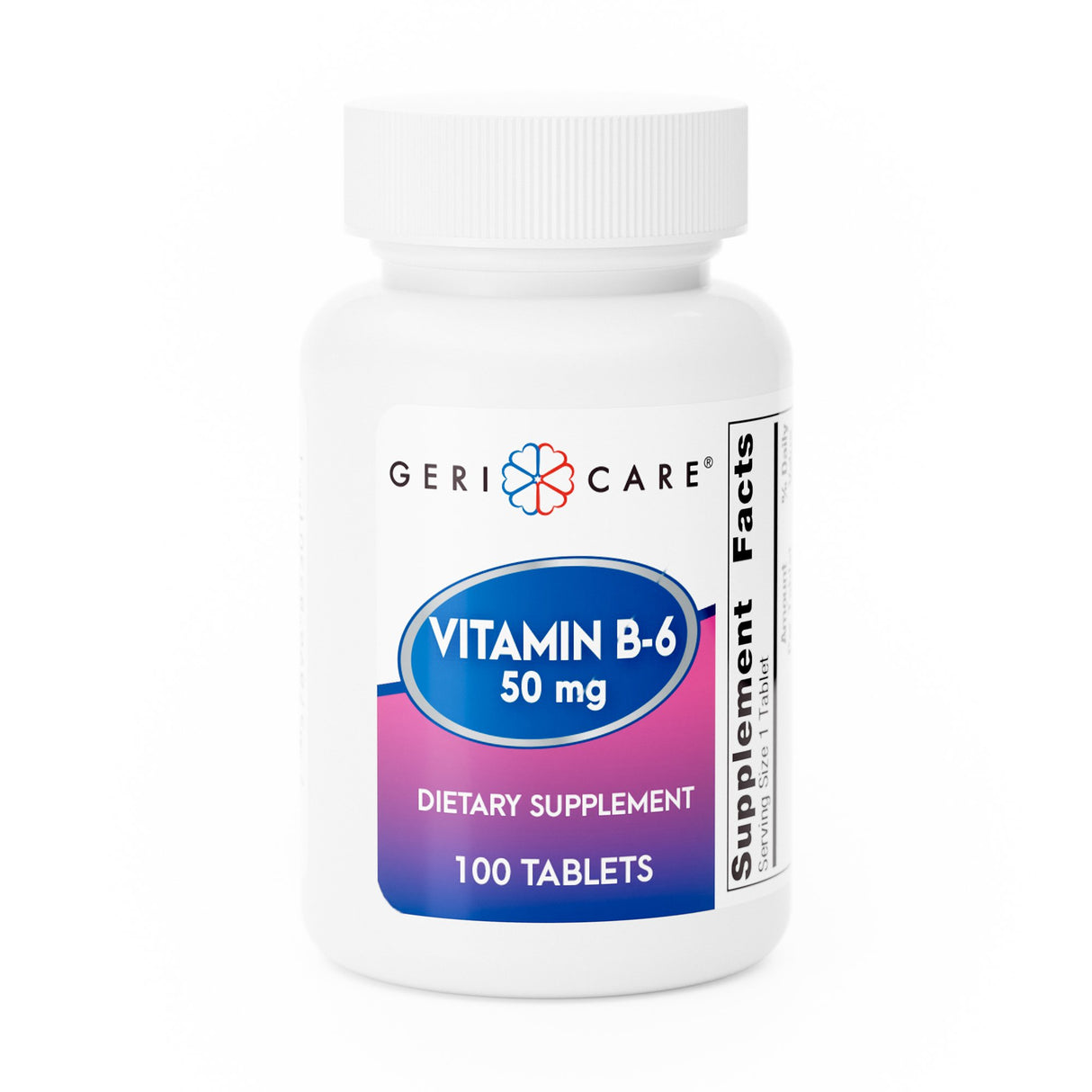 Vitamin Supplement Geri-Care® Vitamin B6 50 mg Strength Tablet 100 per Bottle - BeHope