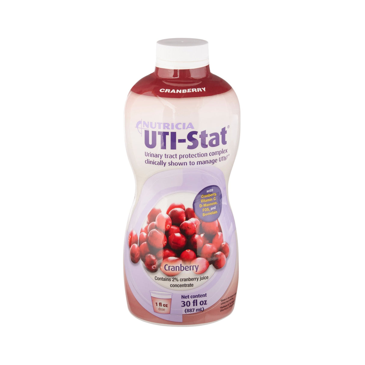 Oral Supplement UTI-Stat® Cranberry Flavor Liquid 30 oz. Bottle - BeHope