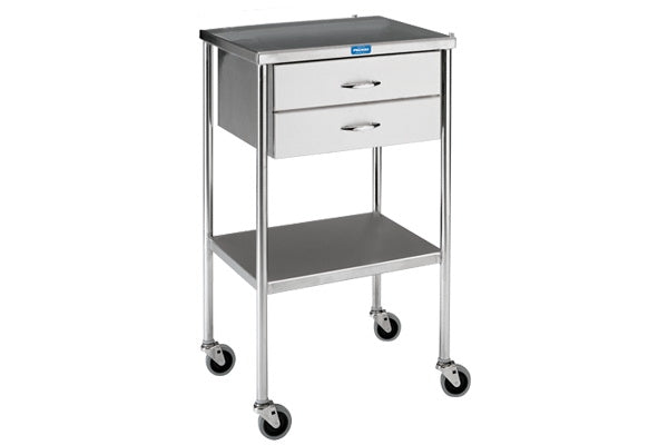 Utility Table 16 X 20 X 34 Inch Stainless Steel 1-1/2 Inch Top 3 Sided Top Rail 1 Drawer 1 Shelf - BeHope
