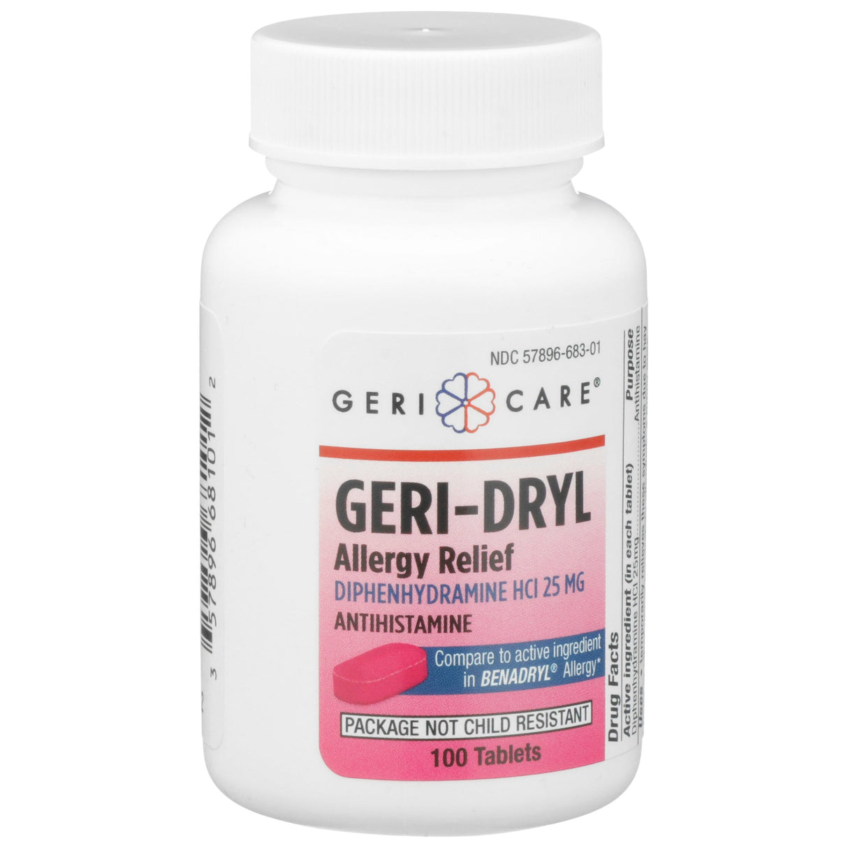 Allergy Relief Geri-Dryl 25 mg Strength Tablet 100 per Bottle - BeHope