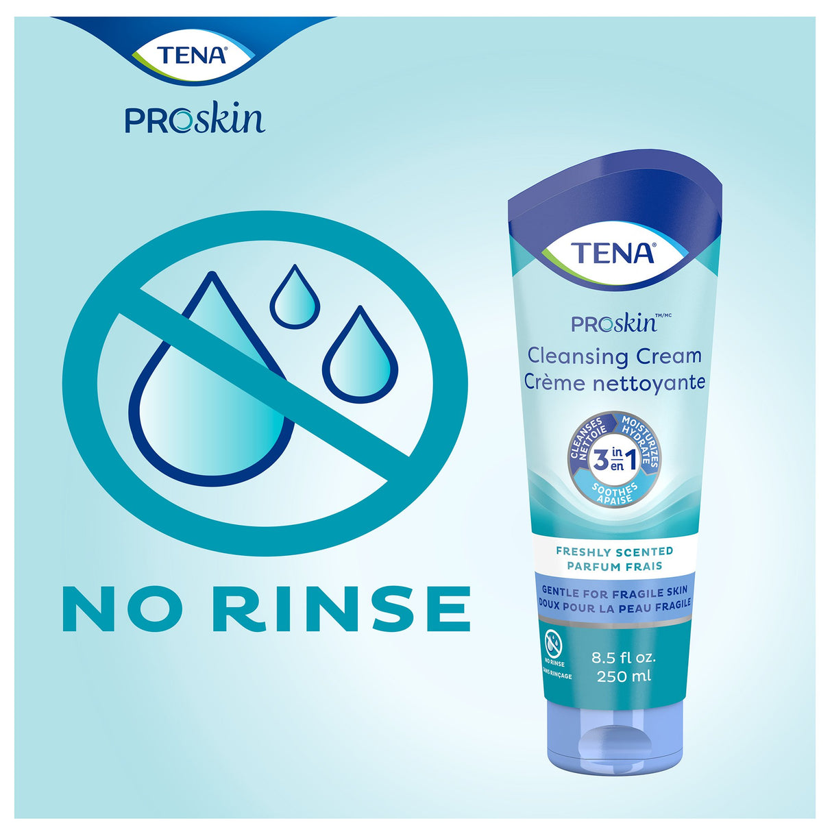 Rinse-Free Body Wash TENA® ProSkin™ Cleansing Cream Cream 8.5 oz. Tube Mild Scent - BeHope