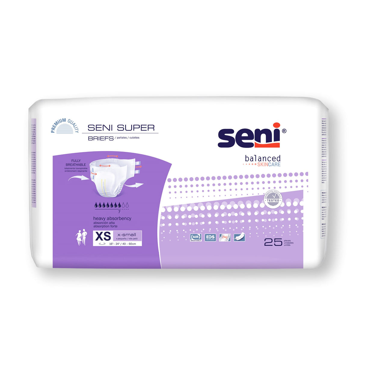 Unisex Adult Incontinence Brief Seni® Super X-Small Disposable Heavy Absorbency - BeHope