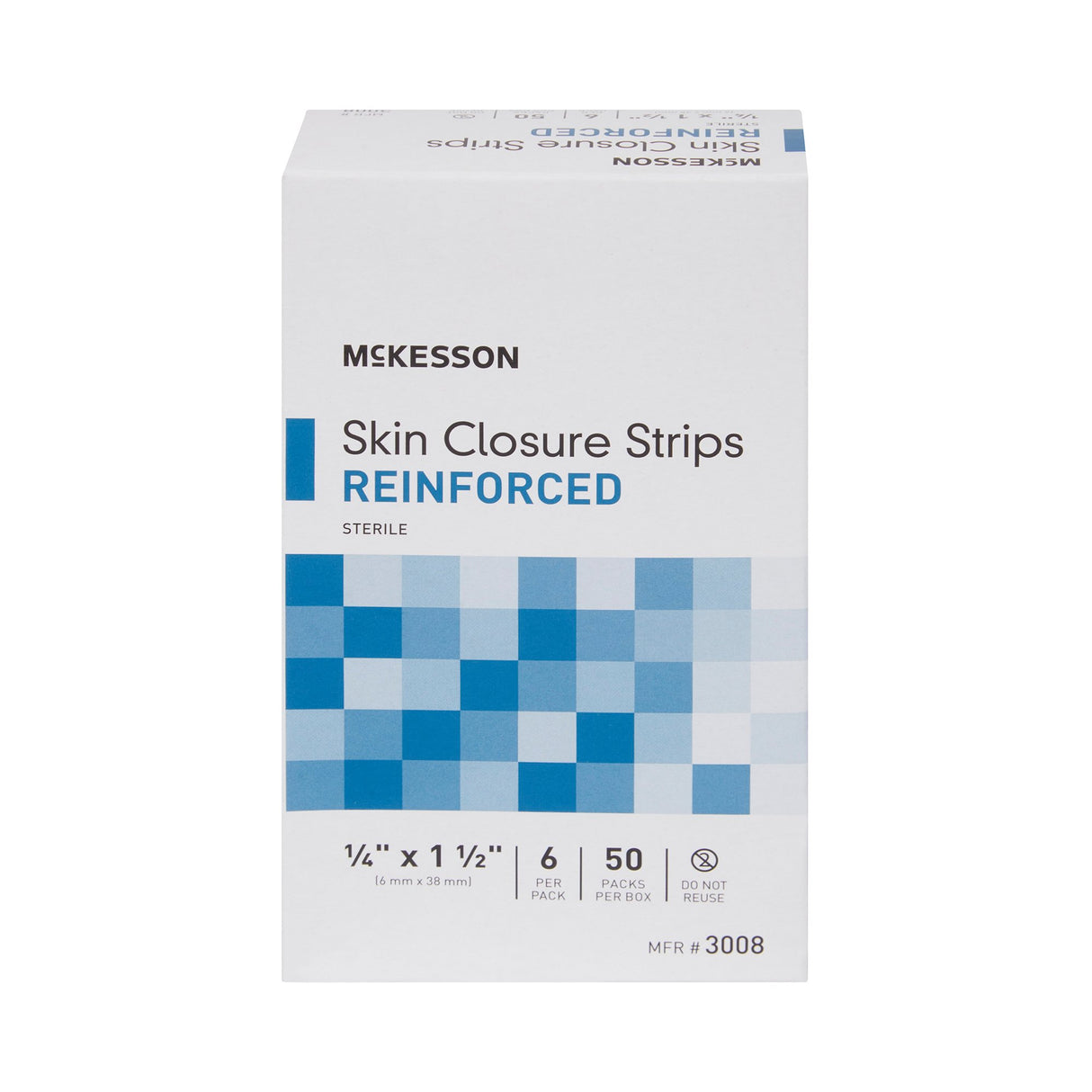 Skin Closure Strip McKesson 1/4 X 1-1/2 Inch Nonwoven Material Reinforced Strip White - BeHope