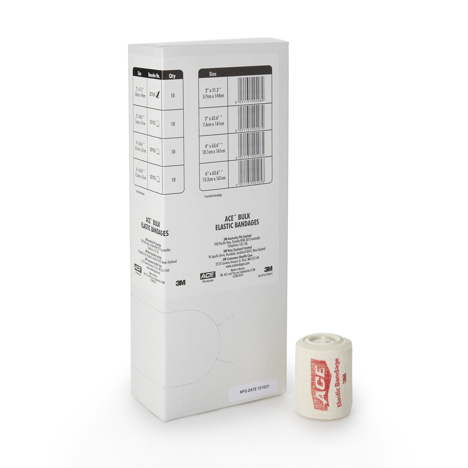 Elastic Bandage 3M™ ACE™ 2 Inch X 5 Yard Clip Detached Closure Tan NonSterile Standard Compression - BeHope