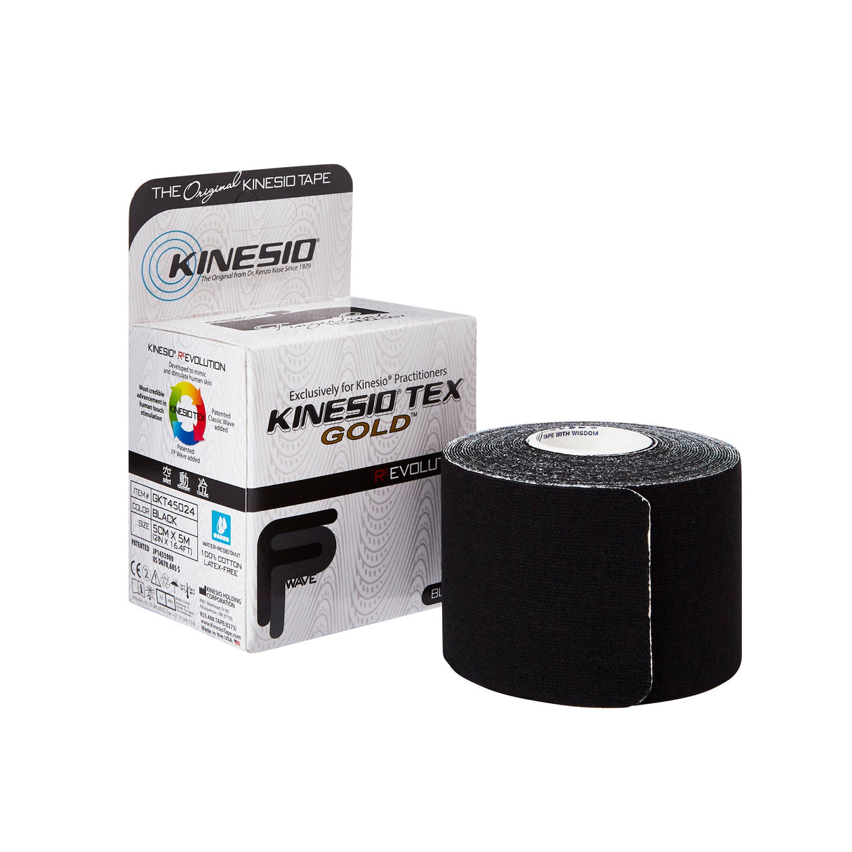 Kinesiology Tape Kinesio® Tex Gold™ Black 2 Inch X 5-1/2 Yard Cotton NonSterile - BeHope
