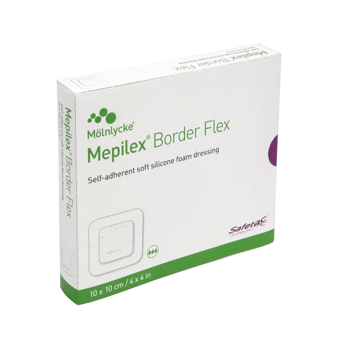 Foam Dressing Mepilex® Border Flex 4 X 4 Inch With Border Film Backing Silicone Adhesive Square Sterile - BeHope