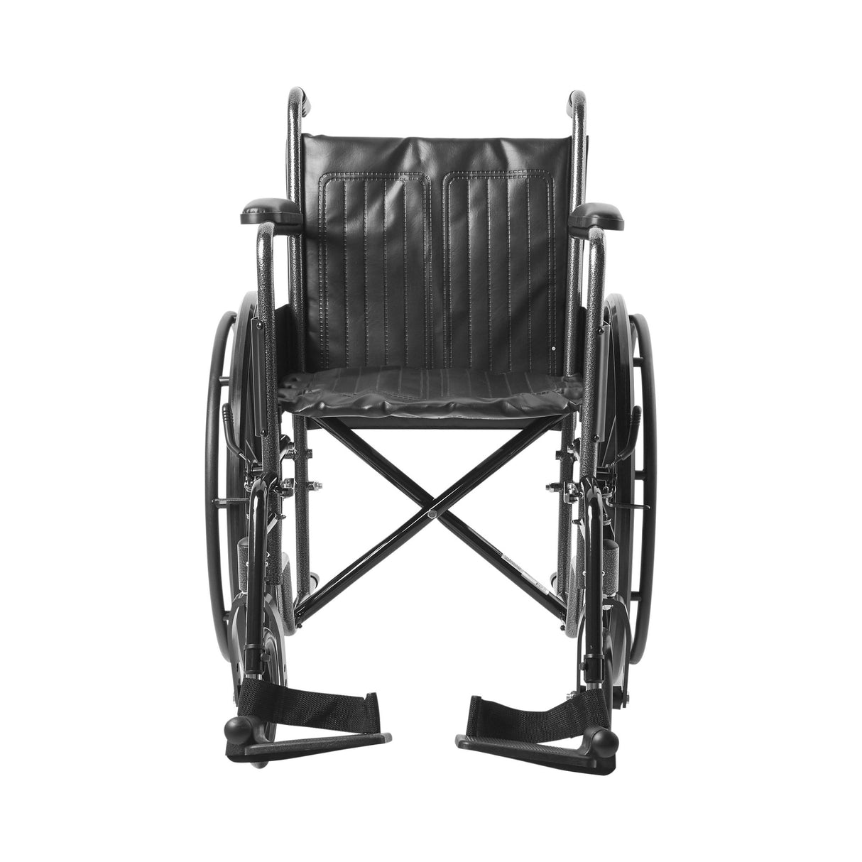 Wheelchair McKesson Dual Axle Full Length Arm Swing-Away Footrest Black Upholstery 18 Inch Seat Width Adult 300 lbs. Weight Capacity - BeHope