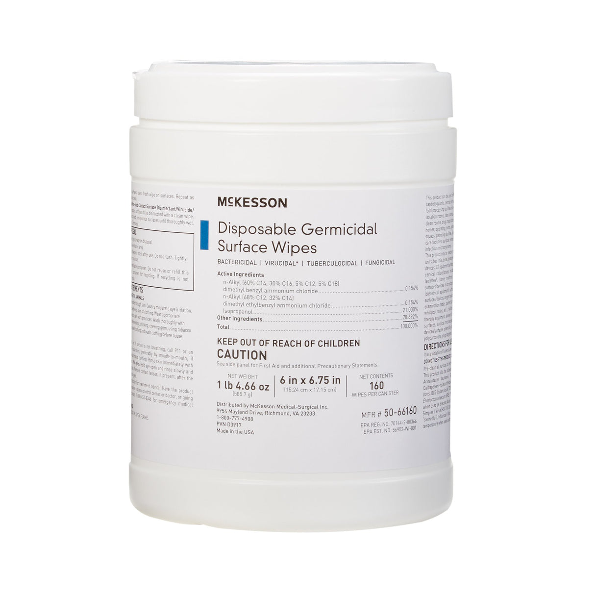 Mckesson Premoistened Surface Disinfectant Wipes Canister - BeHope