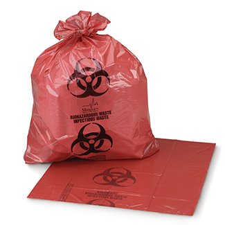 Biohazard Waste Bag Biohazard Symbol / Biohazardous Waste / Infectious Waste 44 gal. Red 38 X 45 Inch - BeHope