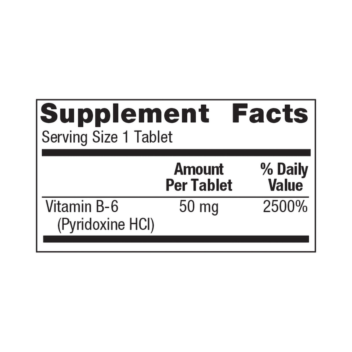 Vitamin Supplement Geri-Care® Vitamin B6 50 mg Strength Tablet 100 per Bottle - BeHope