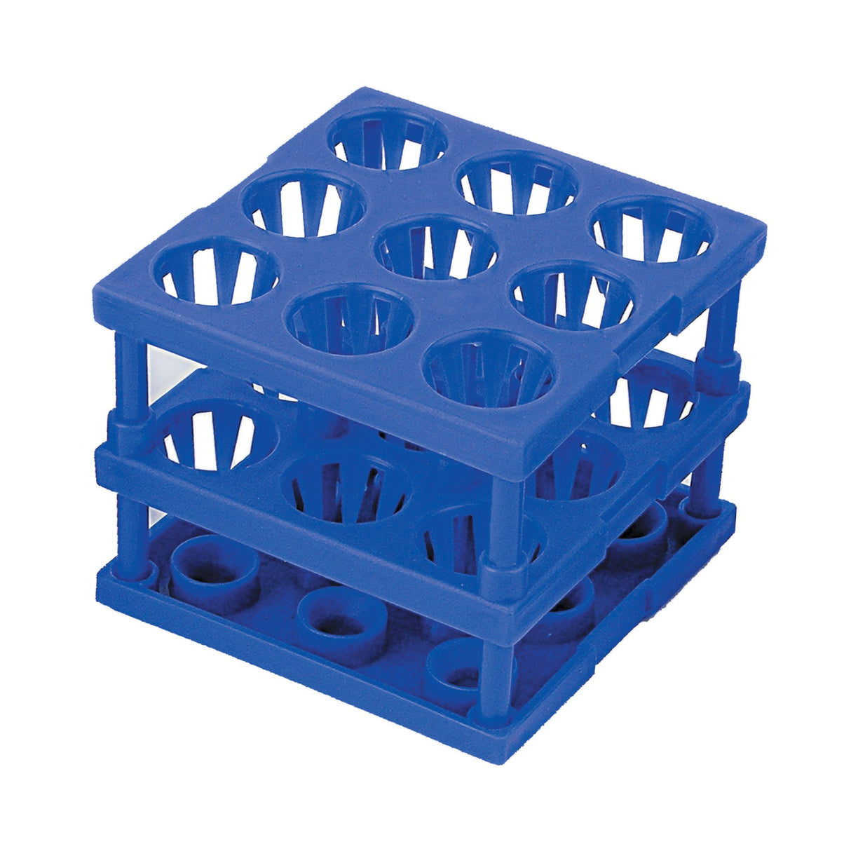 Tube Cube Rack McKesson 9 Place 8 to 16 mm Tube Size Blue 3 X 3 X 3 Inch - BeHope
