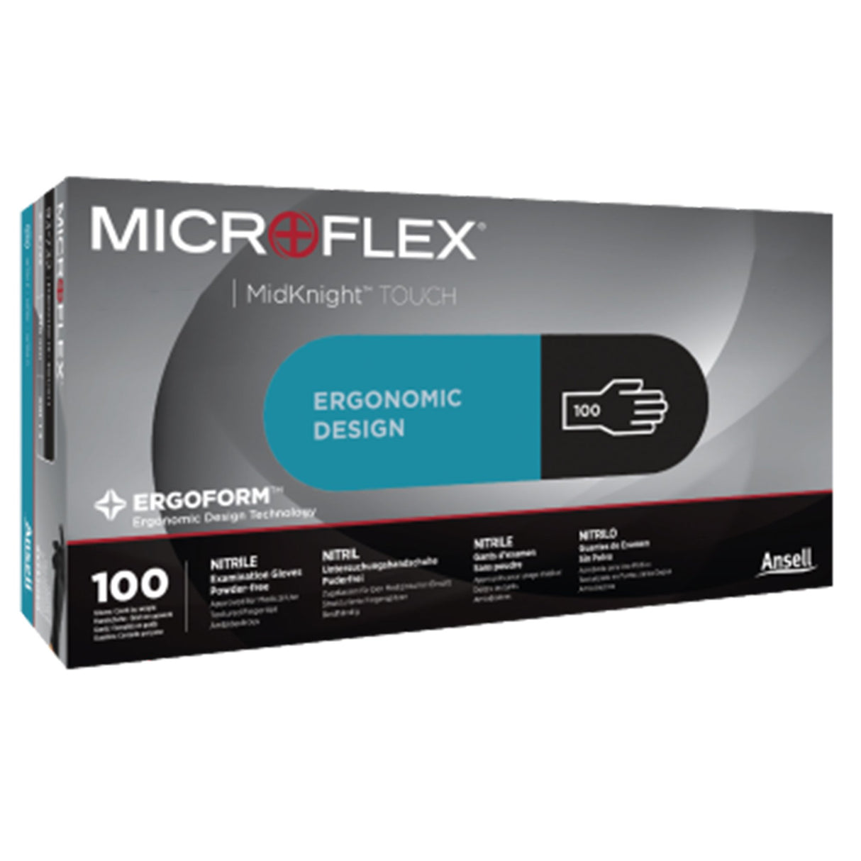 Exam Glove MICROFLEX® MidKnight™ Touch 93-732 Small NonSterile Nitrile Standard Cuff Length Textured Fingertips Black Not Rated - BeHope