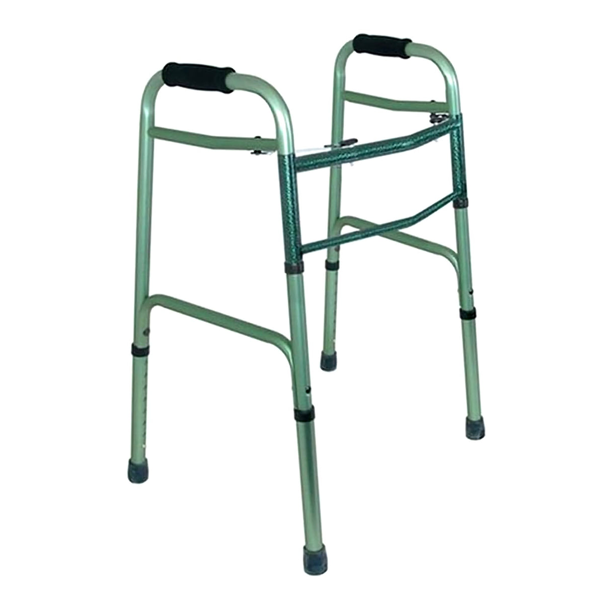 Dual Release Folding Walker Aluminum Frame 250 lbs. Weight Capacity 32 to 38 Inch Height - BeHope