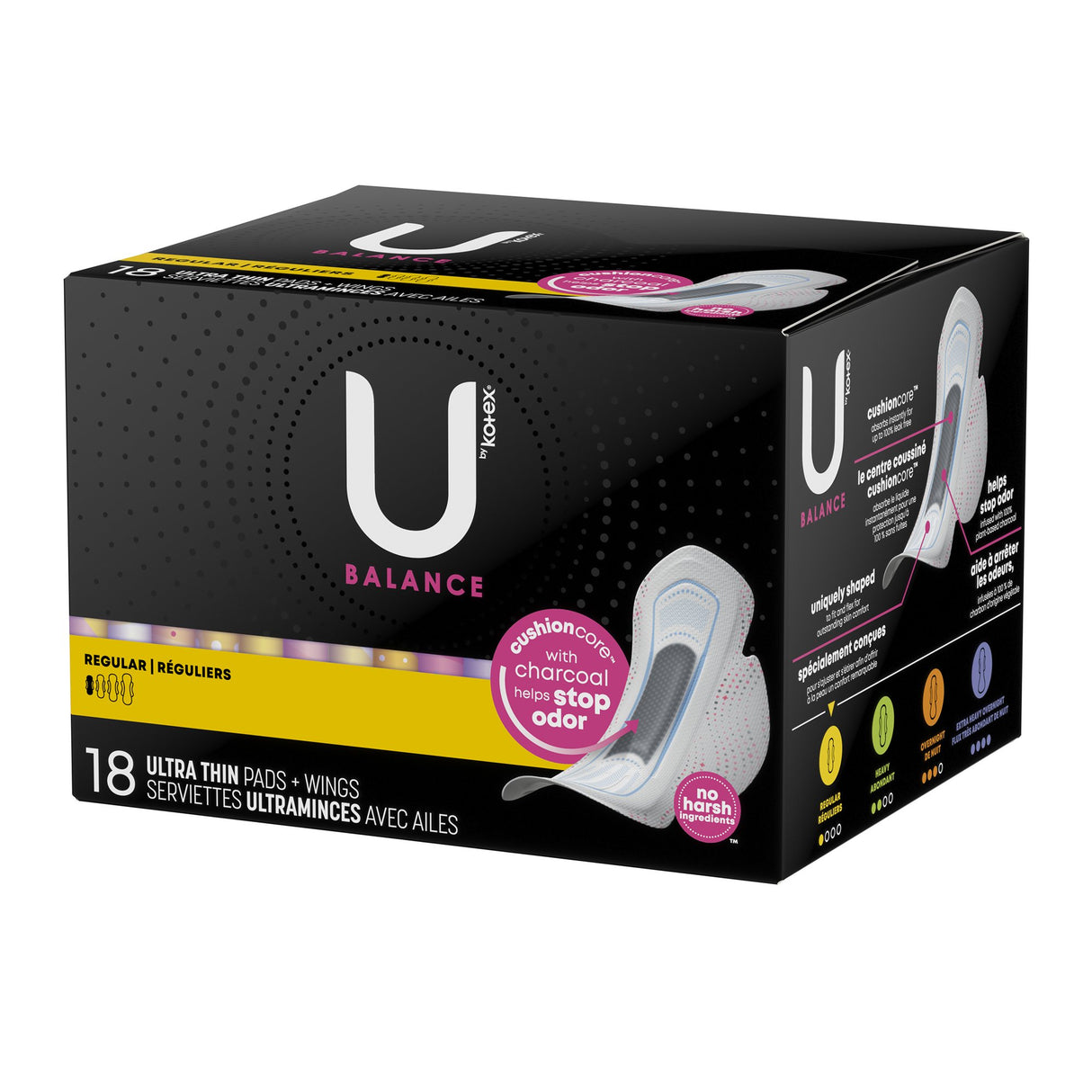 Feminine Pad U by Kotex® Balance Ultra Thin with Wings Regular Absorbency - BeHope
