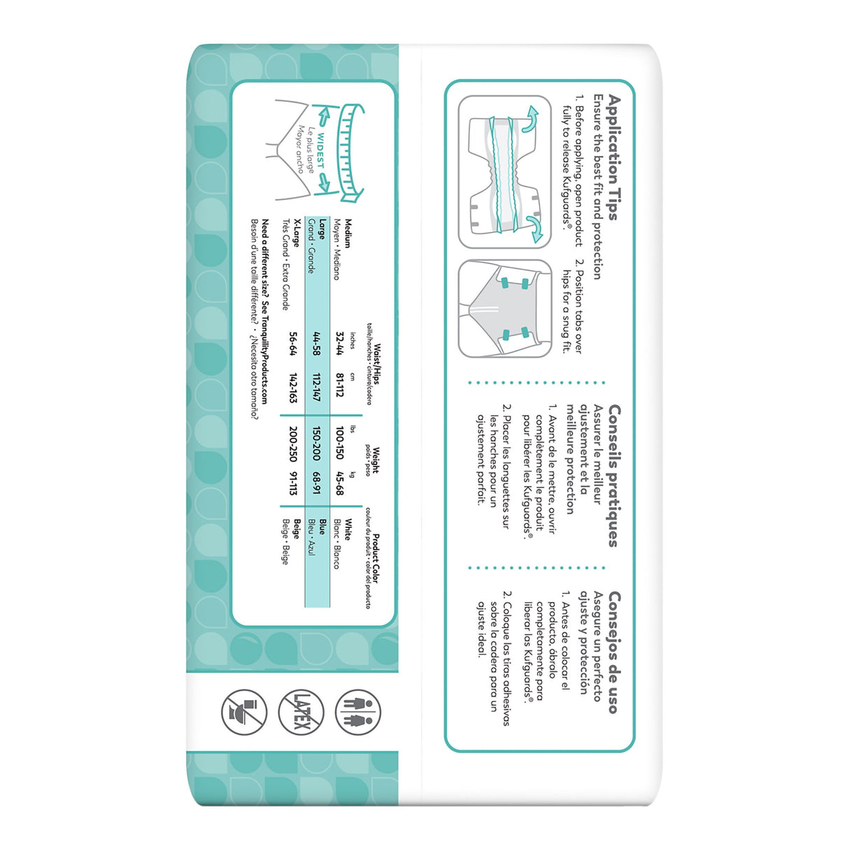 Unisex Adult Incontinence Brief Tranquility® Essential Large Disposable Moderate Absorbency - BeHope