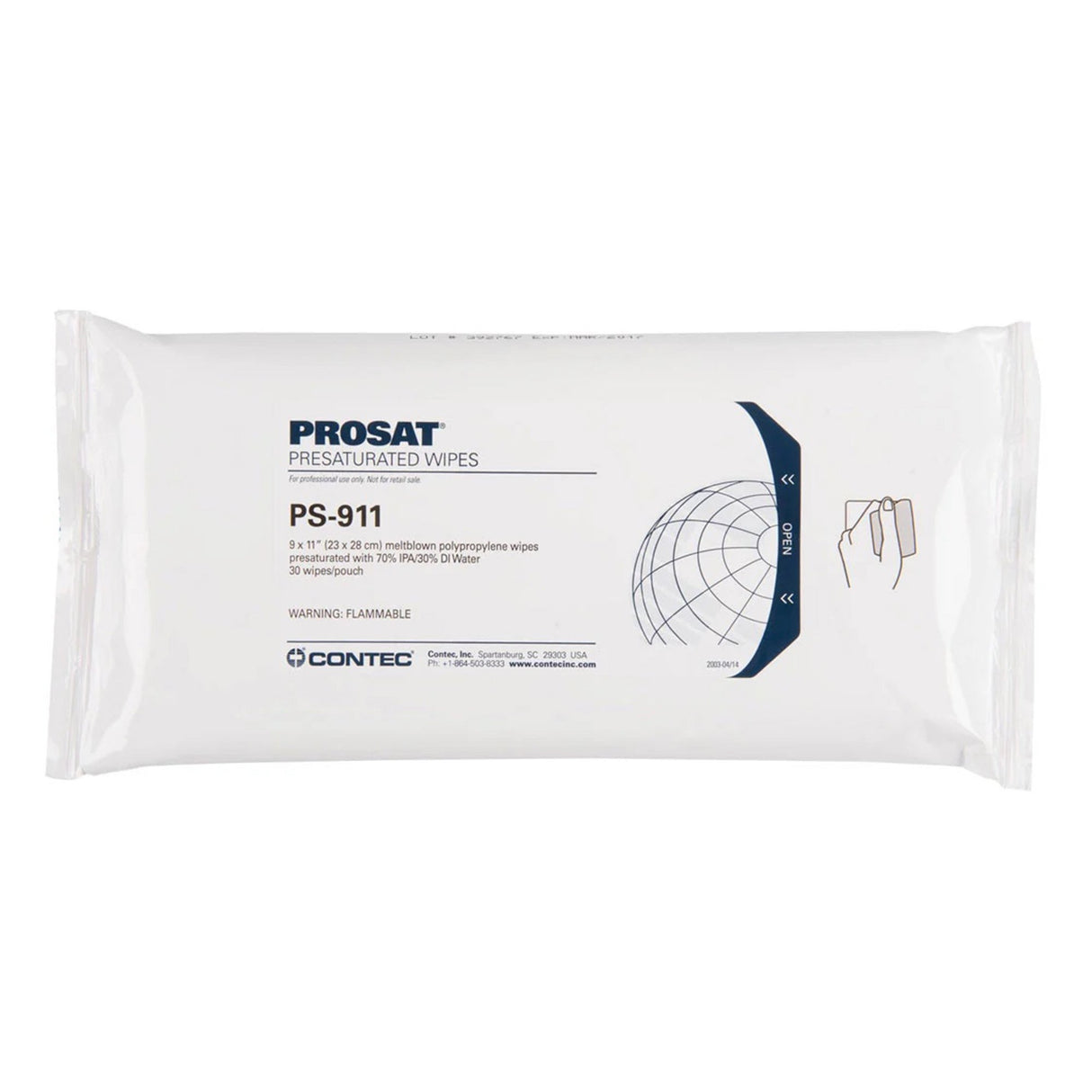 Surface Disinfectant Cleaner PROSAT® Premoistened Cleanroom Manual Pull Wipe 30 Count Pouch Alcohol Scent NonSterile - BeHope