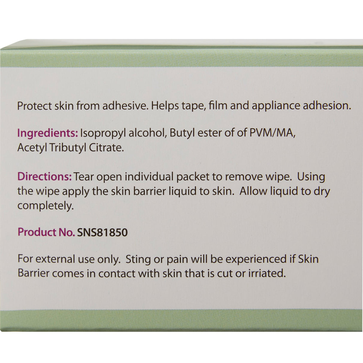 Skin Barrier Wipe Safe N Simple™ 43% / 20% Strength Isopropyl Alcohol / Butyl Ester of PVM/MA Copolymer Individual Packet NonSterile - BeHope