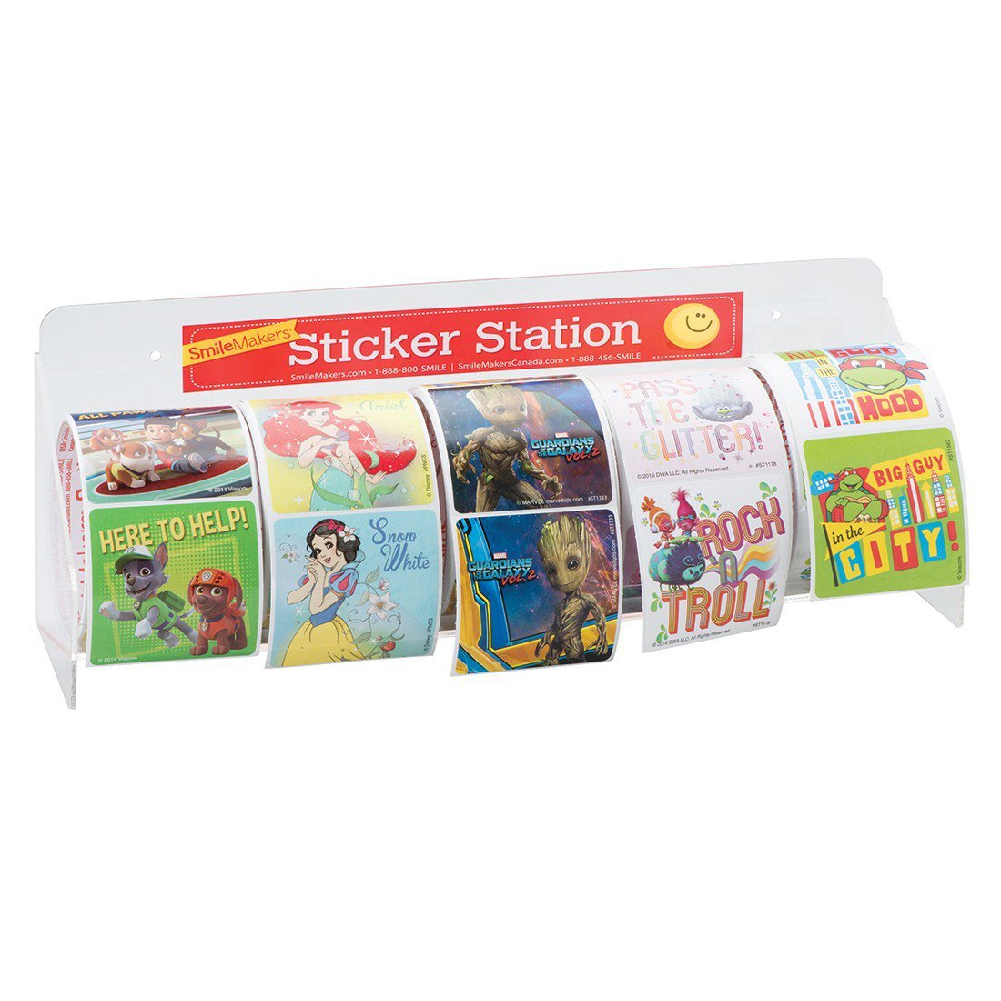 Sticker Dispenser Clear Acrylic Manual 4-5 Roll Surface Mount - BeHope