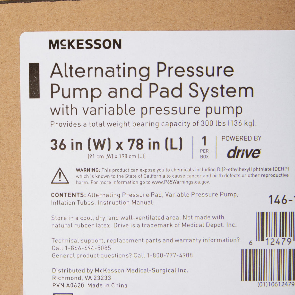 Variable Pressure Pump and Mattress Pad System McKesson Pressure Redistribution 78 L X 36 W Inch For Mattresses - BeHope
