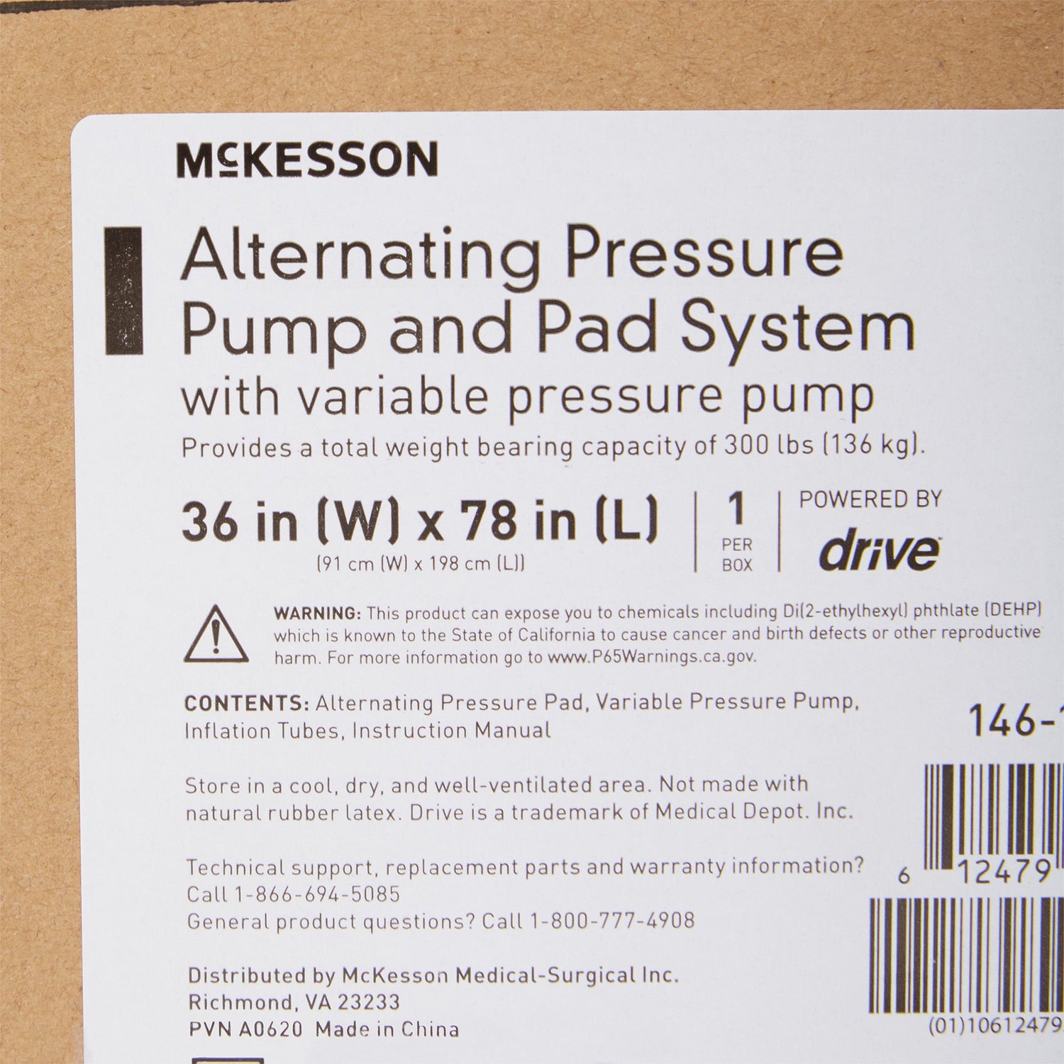 Variable Pressure Pump and Mattress Pad System McKesson Pressure Redistribution 78 L X 36 W Inch For Mattresses - BeHope