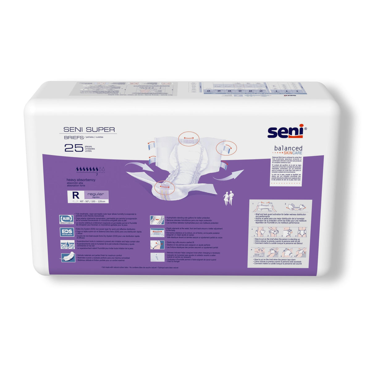 Unisex Adult Incontinence Brief Seni® Super Regular Disposable Heavy Absorbency - BeHope
