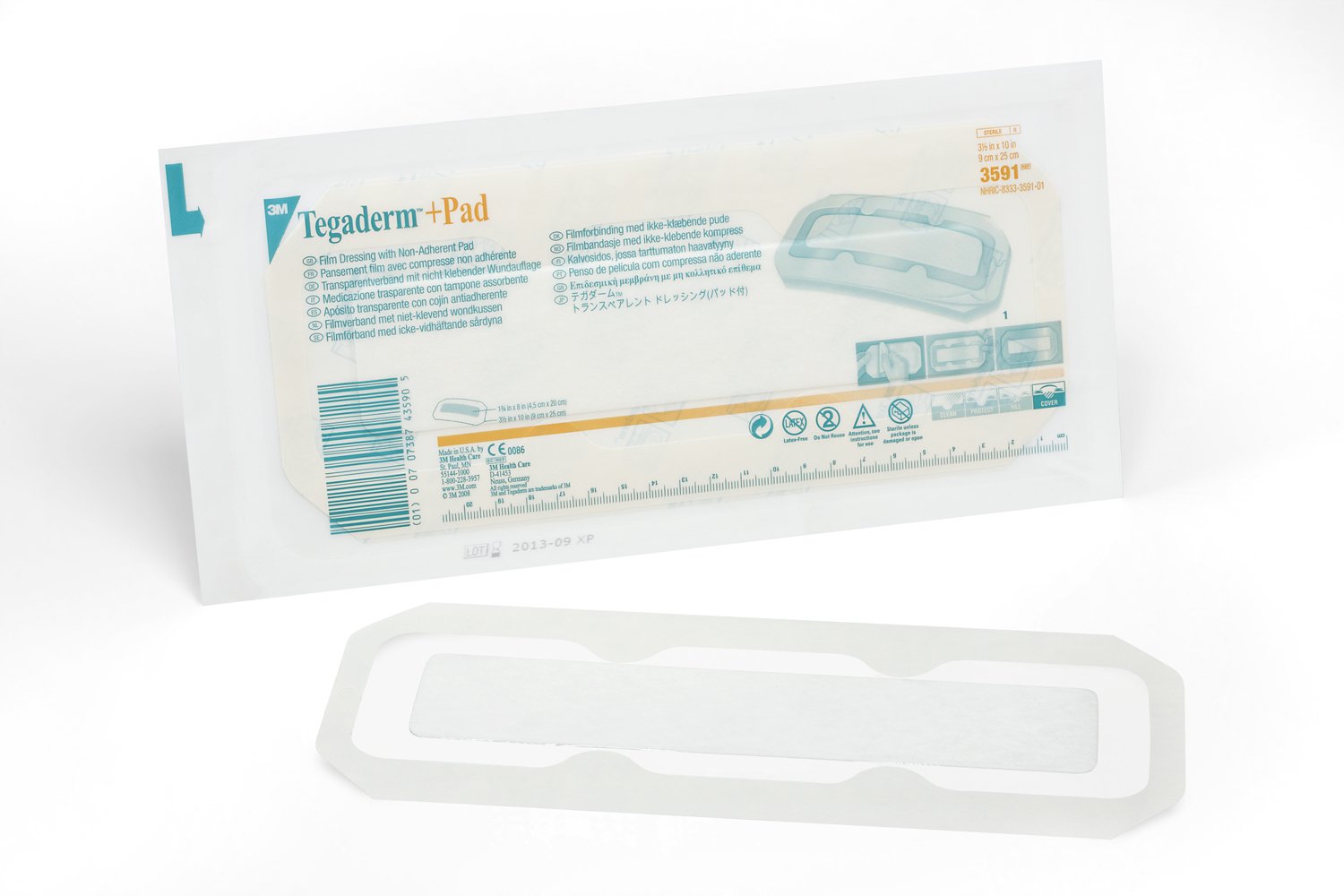Transparent Film Dressing with Pad 3M™ Tegaderm™ + 3-1/2 X 10 Inch Frame Style Delivery Rectangle Sterile - BeHope