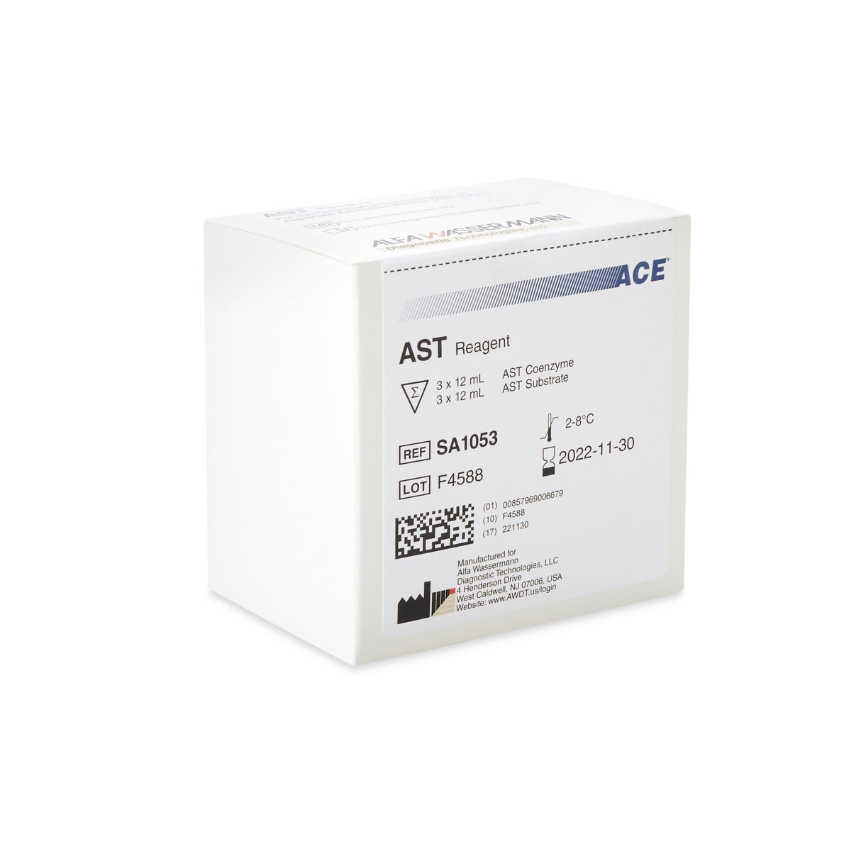 General Chemistry Reagent Aspartate Aminotransferase (AST) For ACE Axcel / ACE Alera Clinical Chemistry Systems 450 Tests - BeHope