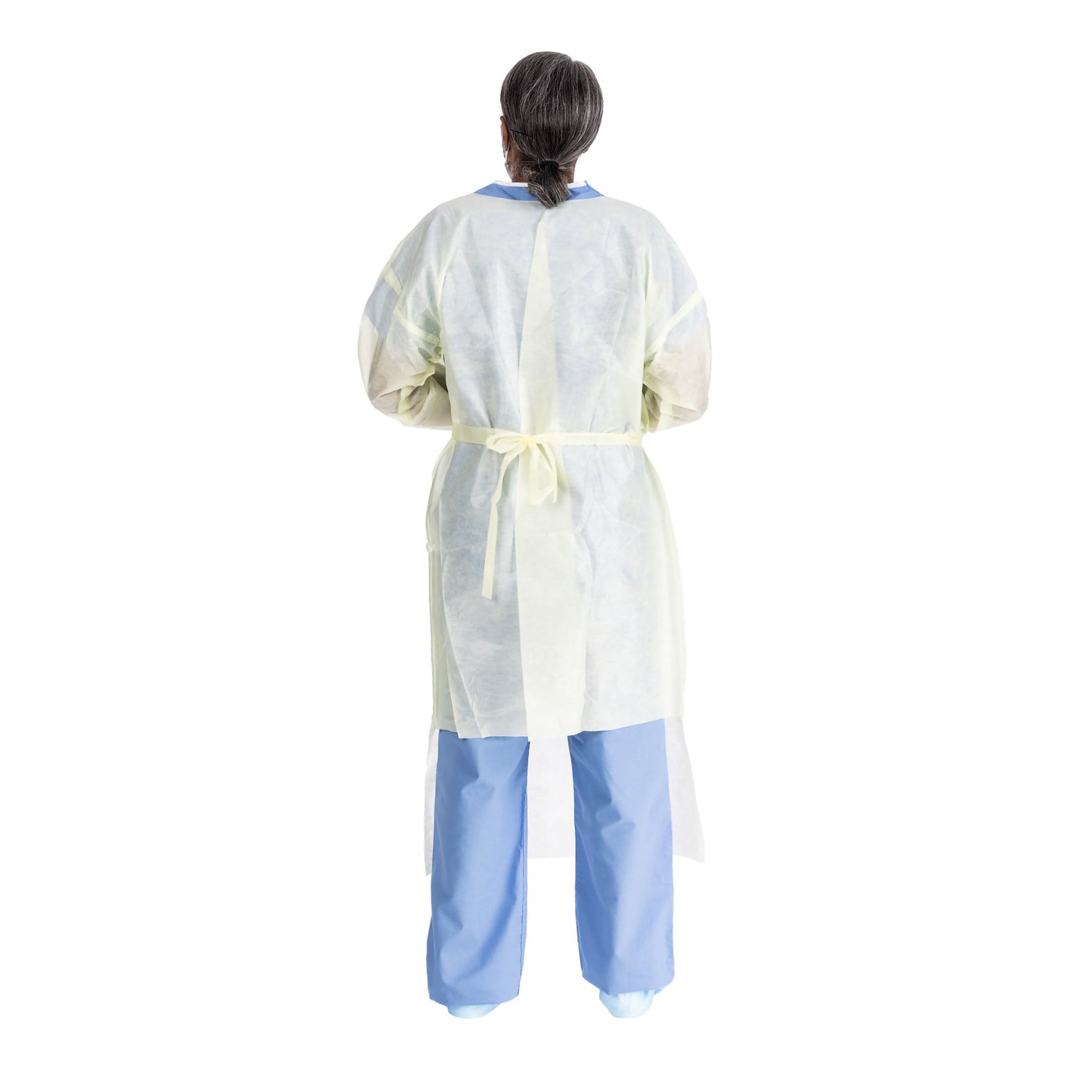 Protective Procedure Gown Halyard Basics Large Yellow NonSterile AAMI Level 2 Disposable - BeHope