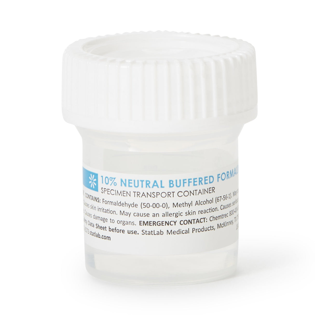 Prefilled Formalin Container StatClick™ 10 mL Fill in 20 mL (0.67 oz.) Screw Cap Warning Label NonSterile - BeHope