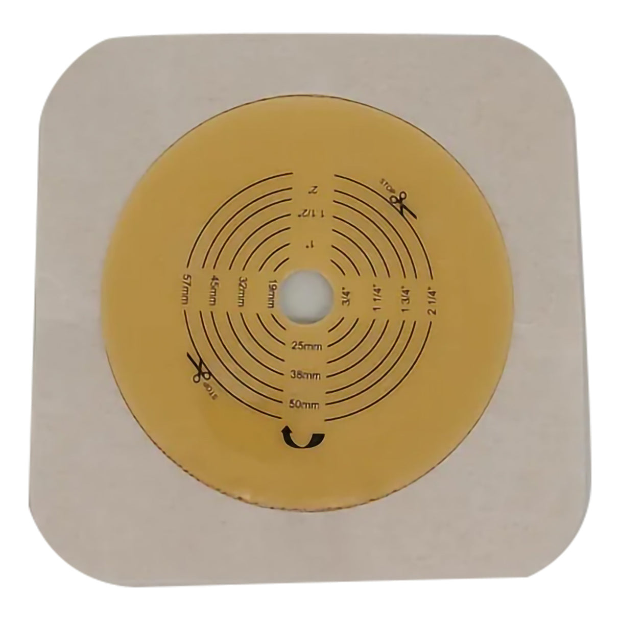 Ostomy Barrier Safe n Simple™ Trim to Fit, Standard Wear Flexible Tape 70 mm Flange Up to 2-1/4 Inch Opening 5 X 5 Inch - BeHope