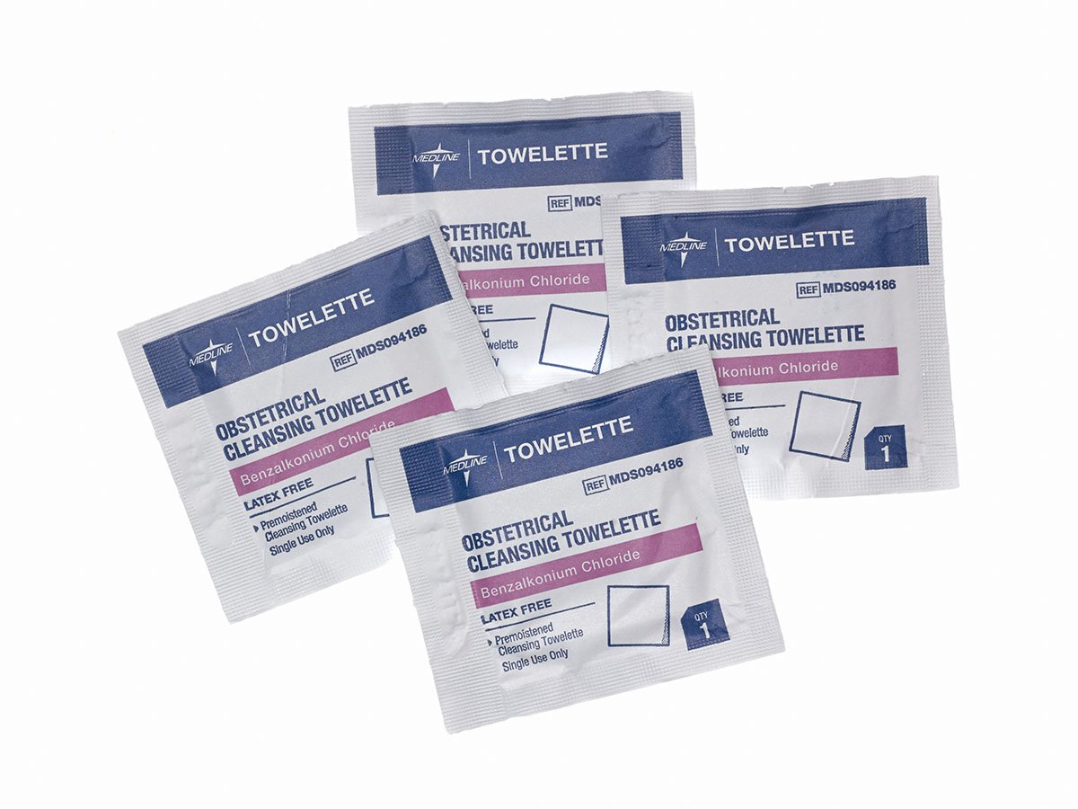 Obstetrical Cleansing Towelette Med Nap Individual Packet Scented 100 Count - BeHope
