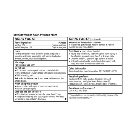 Topical Pain Relief Geri-Care® 10% - 15% Strength Menthol / Methyl Salicylate Cream 1 oz. - BeHope