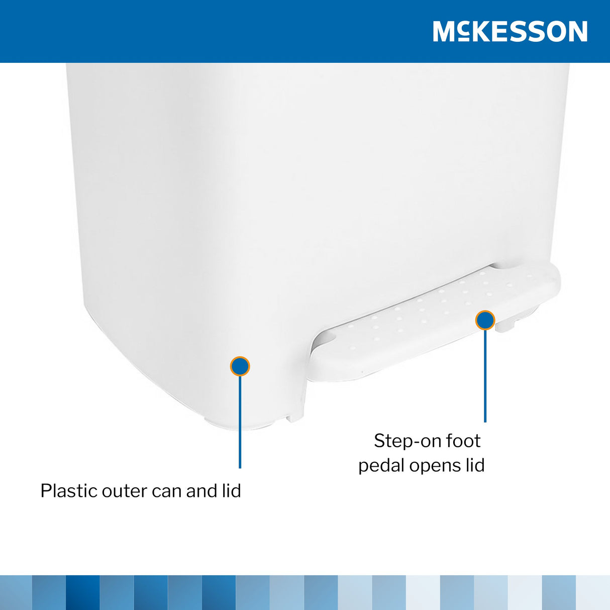 Trash Can McKesson 32 Quart / 8 gal. White Plastic Rectangular - BeHope