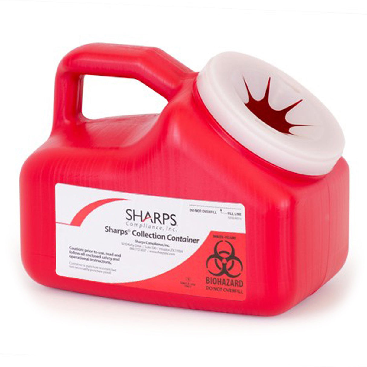 Mailback Sharps Container Mail System® Pro-Tec® Red Base 9 L X 6 W X 7-1/2 H Inch Vertical Entry 1 Gallon - BeHope