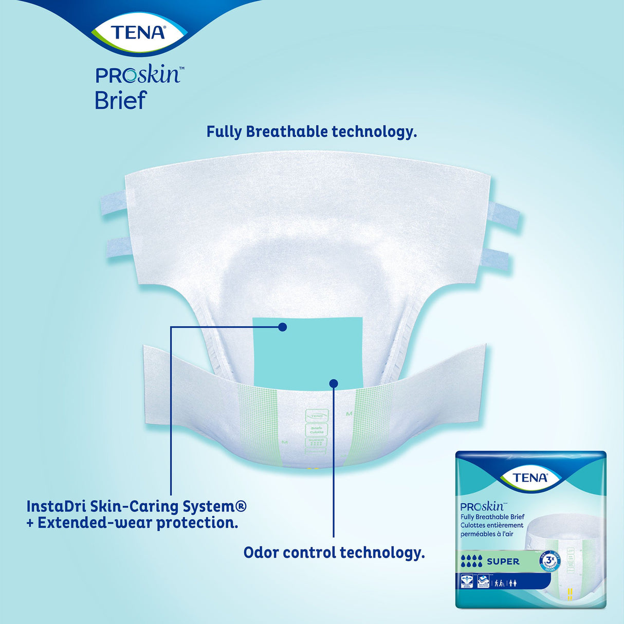 Unisex Adult Incontinence Brief TENA ProSkin™ Super Medium Disposable Heavy Absorbency - BeHope