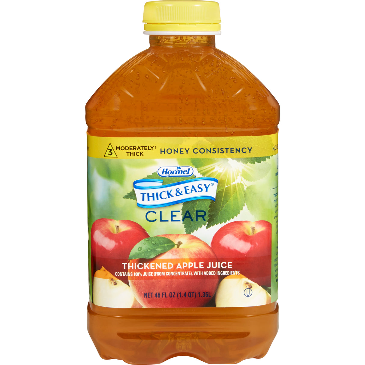 Thickened Beverage Thick & Easy® 46 oz. Bottle Apple Flavor Liquid IDDSI Level 3 Moderately Thick/Liquidized - BeHope