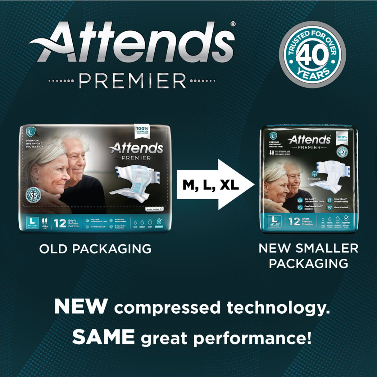 Unisex Adult Incontinence Brief Attends® Premier Medium Disposable Heavy Absorbency - BeHope