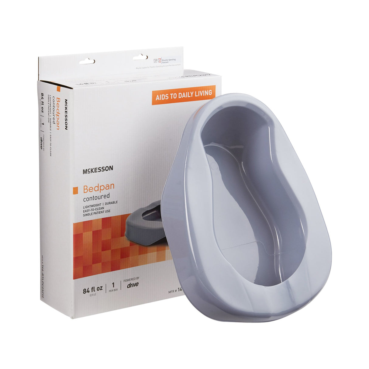 Contoured Bedpan McKesson Gray 84 oz. / 2484 mL - BeHope