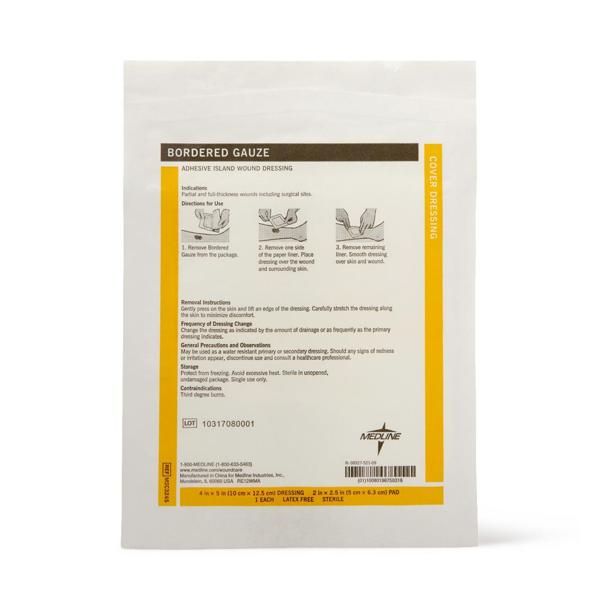 Island Dressing Medline 4 X 5 Inch Rectangle Sterile Water Resistant Nonwoven Backing - BeHope