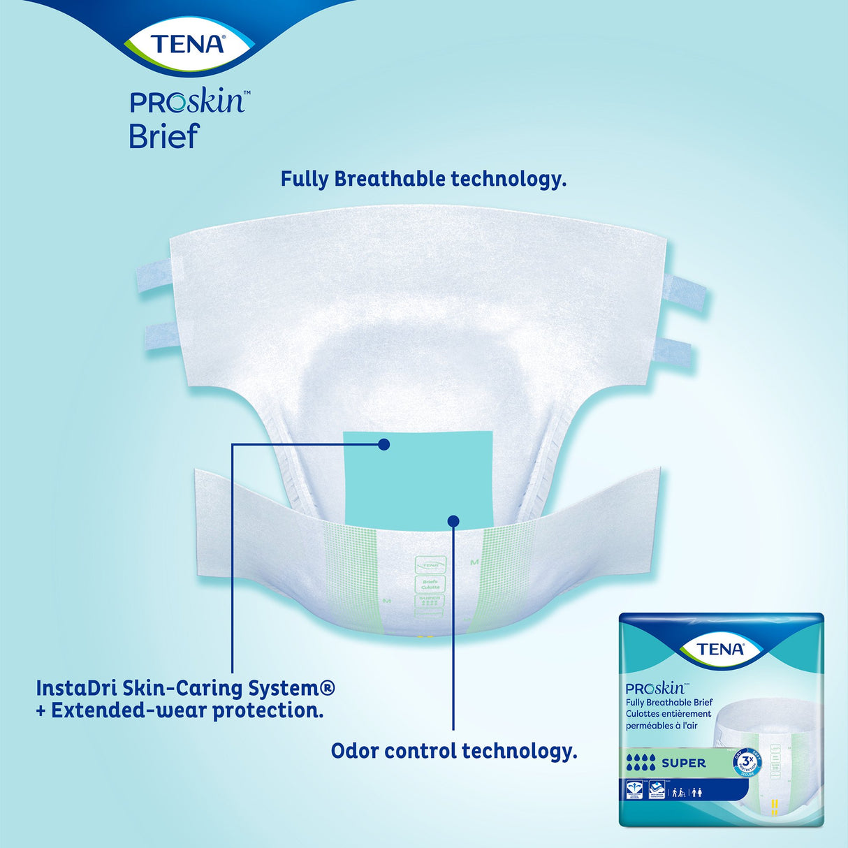 Unisex Adult Incontinence Brief TENA ProSkin™ Super X-Large Disposable Heavy Absorbency - BeHope
