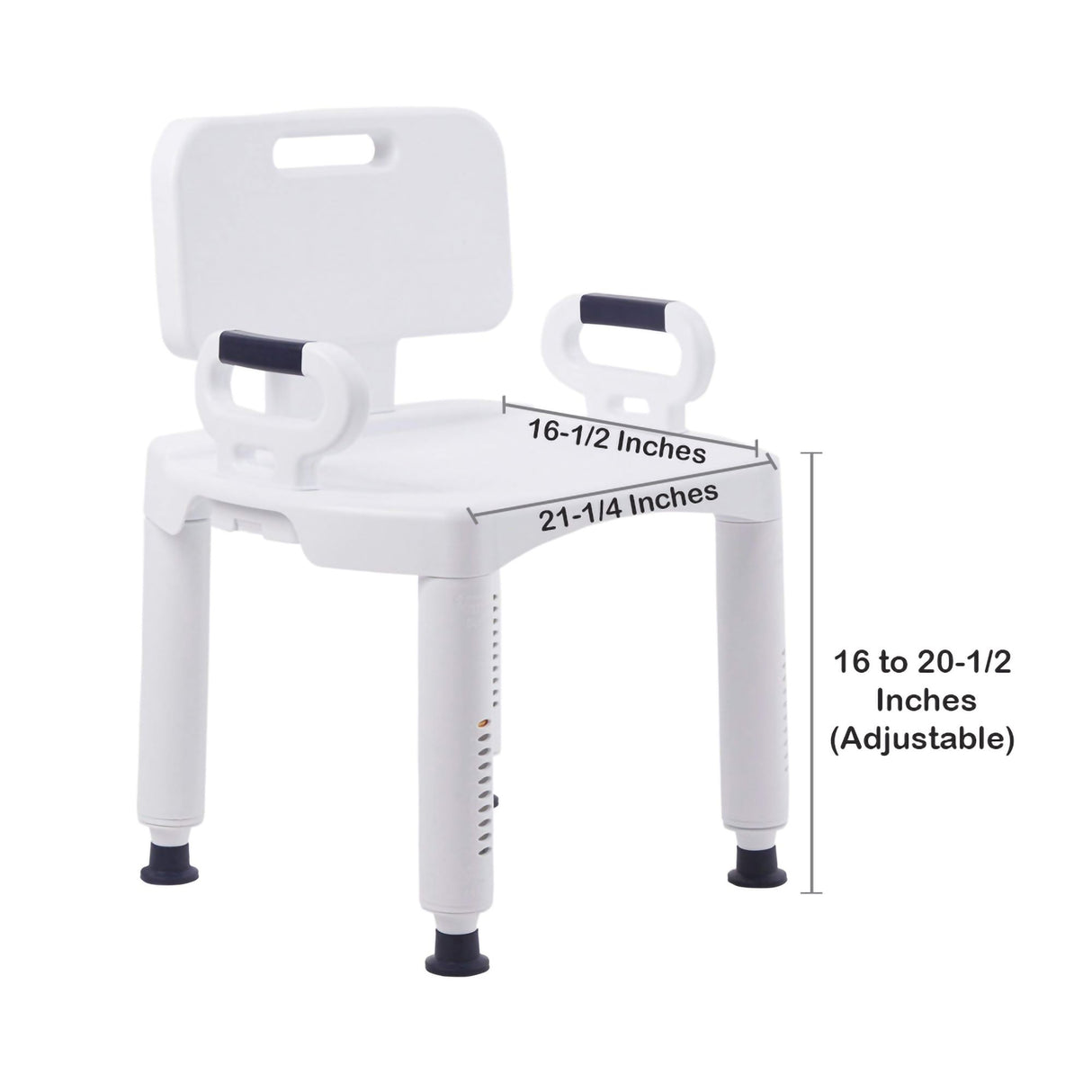 Bath Bench McKesson Removable Arms Plastic Frame Removable Backrest 21-1/4 Inch Seat Width 350 lbs. Weight Capacity - BeHope